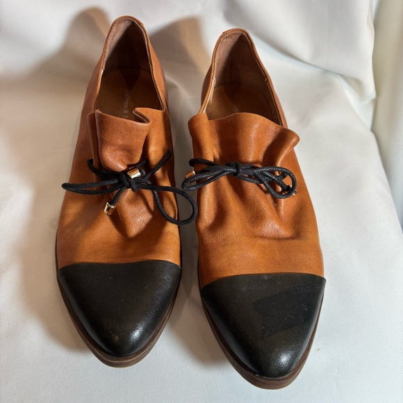 DJANGO & JULIETTE Sz 40 Kotty Leatherr Lace Up Pointy Toe Flats Loafers NEW - Picture 4 of 10